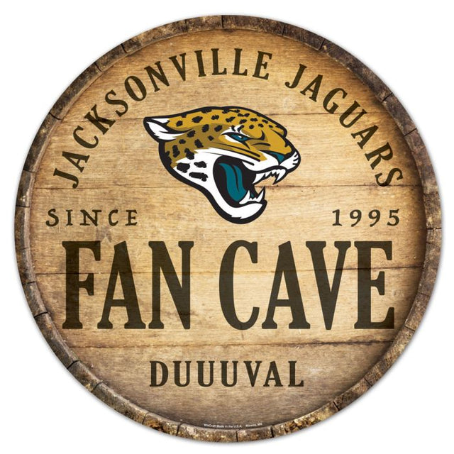 Letrero de madera de los Jacksonville Jaguars, 14" redondo
