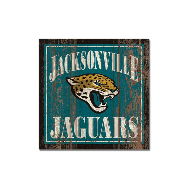 Imán de madera de los Jacksonville Jaguars de 3" x 3"