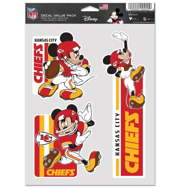 Paquete de 3 ventiladores multiusos de los Kansas City Chiefs y Mickey Mouse de Disney