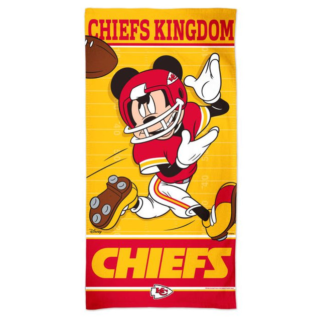 Toalla de playa Spectra de Mickey Mouse de Disney y los Kansas City Chiefs, 30" x 60"