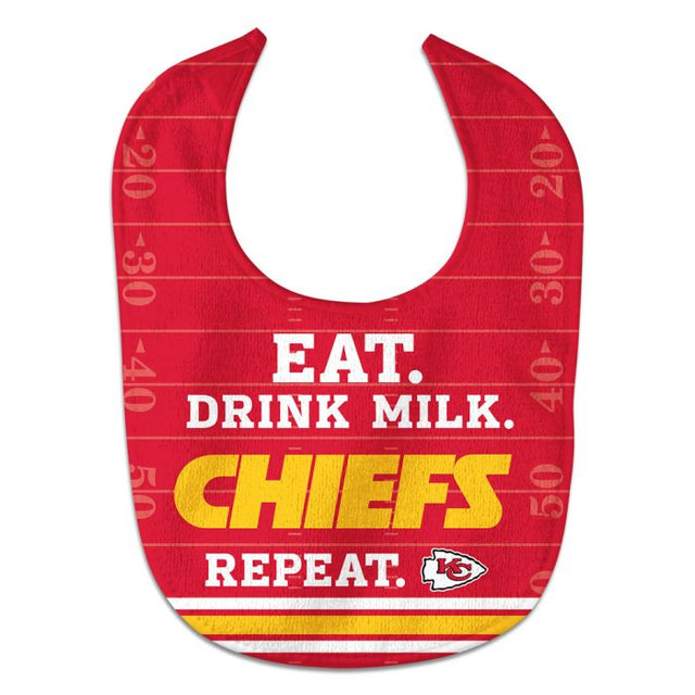 Babero para bebé All Pro Eat Drink Milk de los Kansas City Chiefs