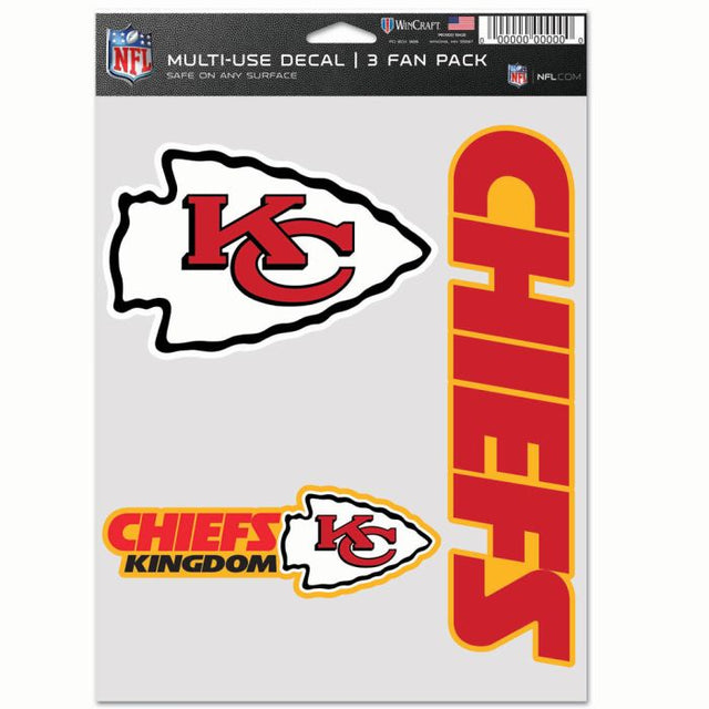 Paquete multiusos para 3 fanáticos de los Kansas City Chiefs