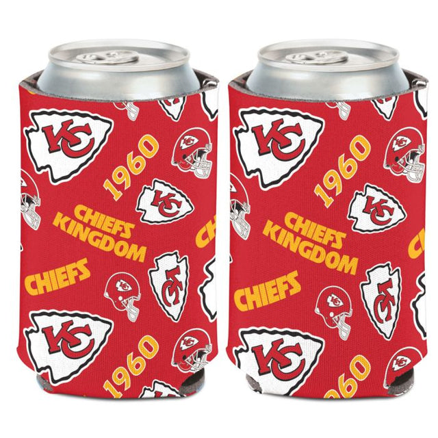 Enfriador de lata con estampado disperso de los Kansas City Chiefs, 12 oz.