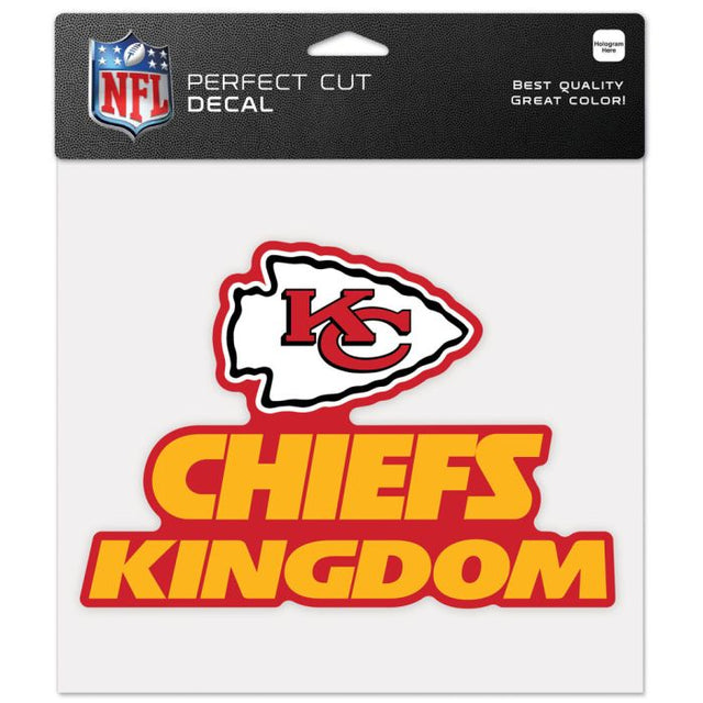 Calcomanía de color de corte perfecto con el eslogan de los Kansas City Chiefs de 8" x 8"