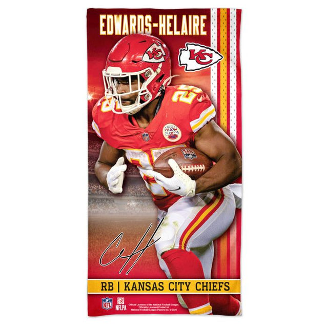 Toalla de playa Spectra de los Kansas City Chiefs, 30 x 60 pulgadas, de Clyde Edwards-Helaire