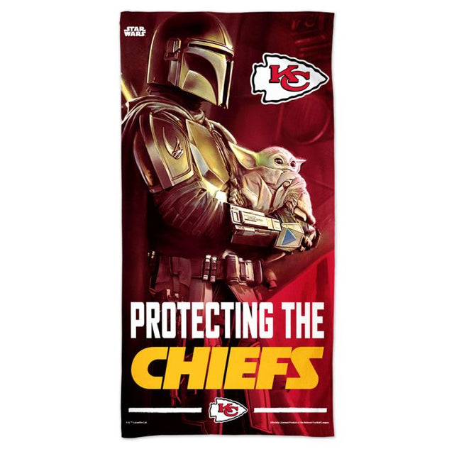 Toalla de playa Spectra de Kansas City Chiefs / Star Wars Mandalaorian de 30" x 60"