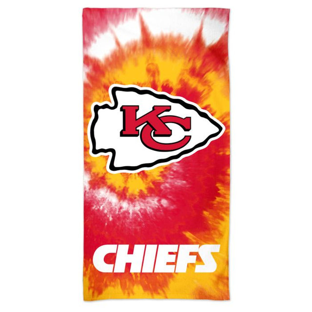 Toalla de playa teñida con efecto tie dye Spectra de los Kansas City Chiefs, 30" x 60"