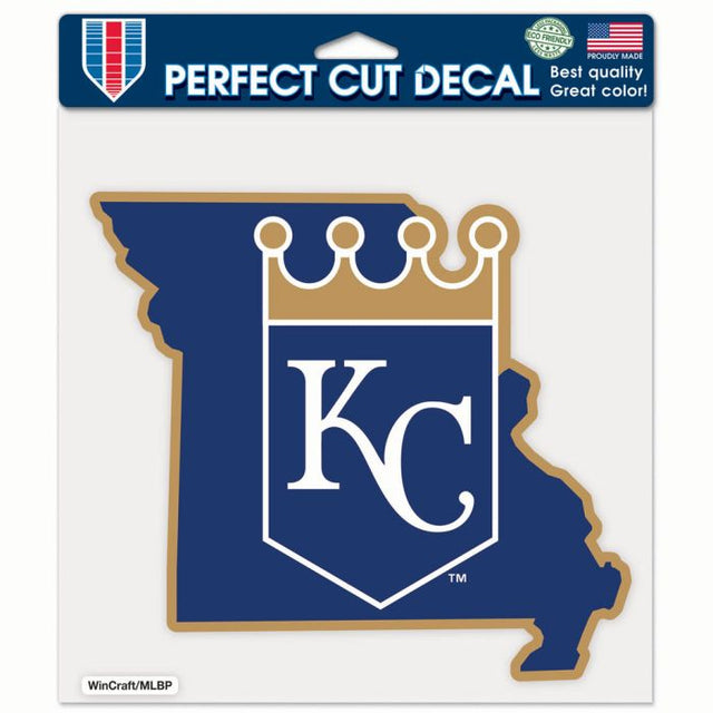 Calcomanía de color de corte perfecto del estado de Kansas City Royals de 8" x 8"
