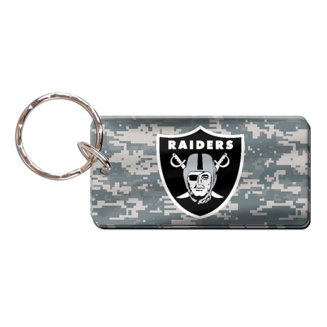 Llavero rectangular con estampado de camuflaje de los Raiders de Las Vegas