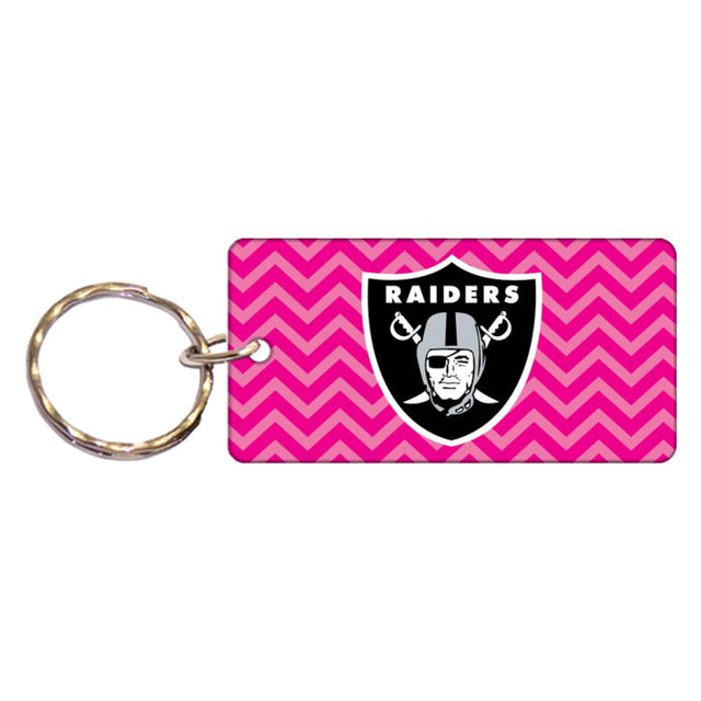 Las Vegas Raiders PINK CHEVRON Keychain Rectangle