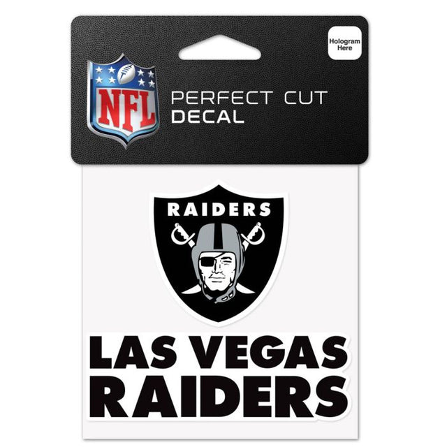 Calcomanía de color de corte perfecto de los Raiders de Las Vegas de 4" x 4"