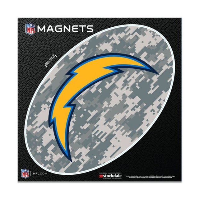 Imanes para exteriores con diseño de camuflaje de Los Angeles Chargers, 6" x 6"