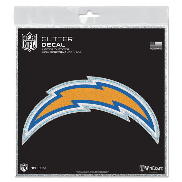 Calcomanía con brillantina de Los Angeles Chargers de 6" x 6"