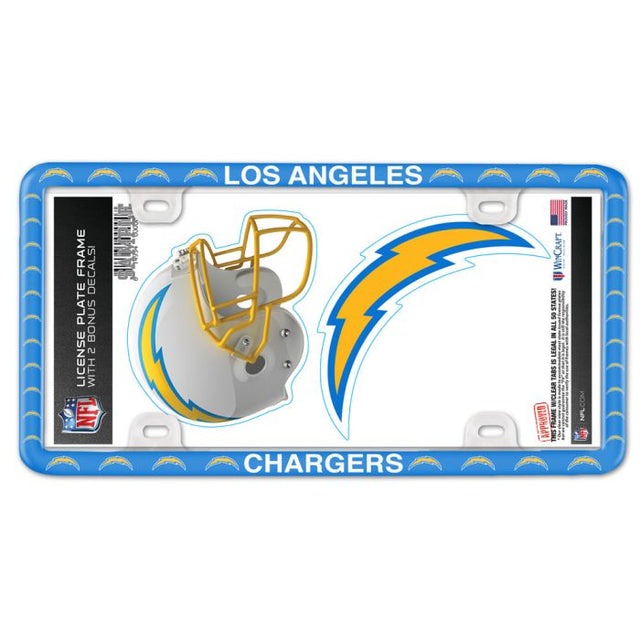 Marco fino para matrícula de Los Angeles Chargers: plástico con calcomanía
