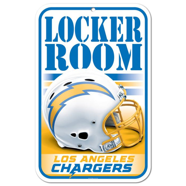 Los Angeles Chargers Locker Room Plastic Sign 11" x 17"