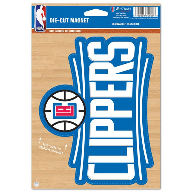 Imán troquelado con el logotipo de Los Angeles Clippers, 6,25" x 9"