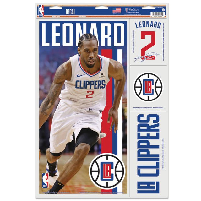 Calcomanía multiusos de Los Angeles Clippers de 11" x 17" de Kawhi Leonard