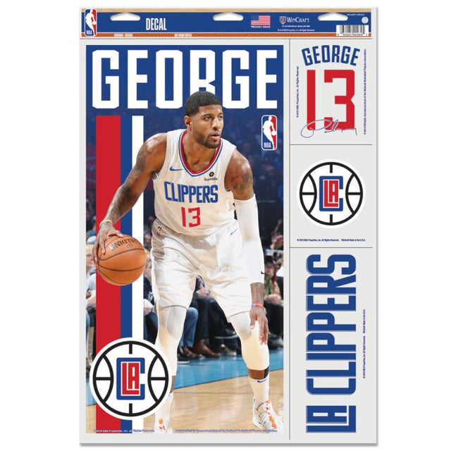 Calcomanía multiusos de Los Angeles Clippers de 11" x 17" de Paul George