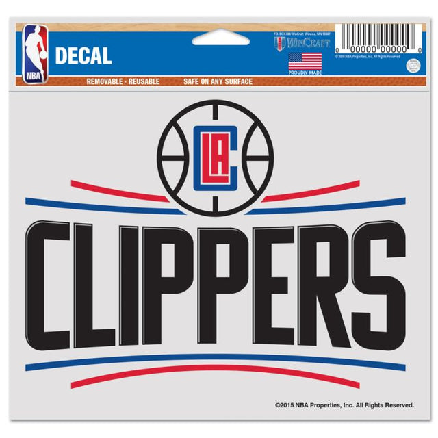 Calcomanía multiusos de Los Angeles Clippers, fondo transparente, 5" x 6"
