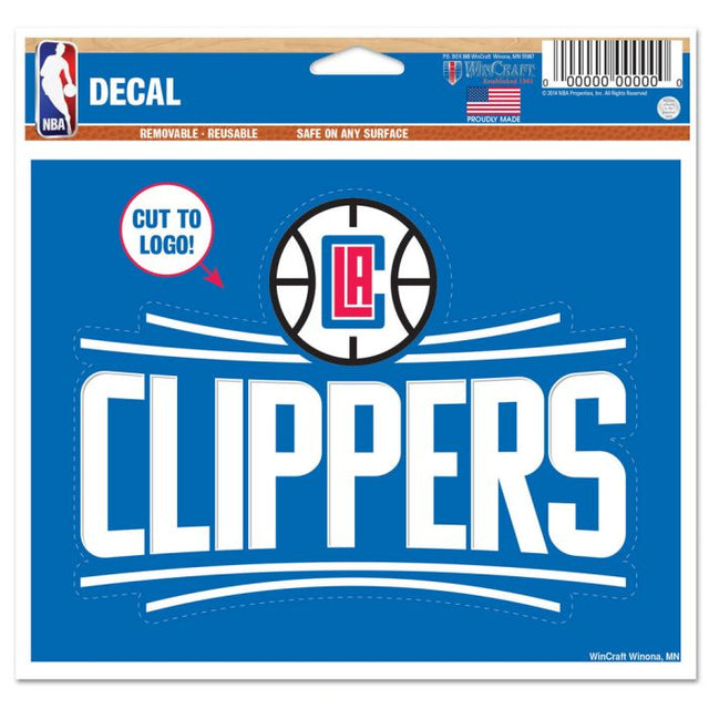 Calcomanía multiusos de Los Angeles Clippers: cortada con el logotipo de 5" x 6"