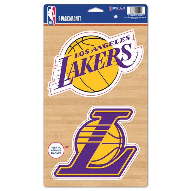 Paquete de 2 imanes de Los Angeles Lakers de 5" x 9"