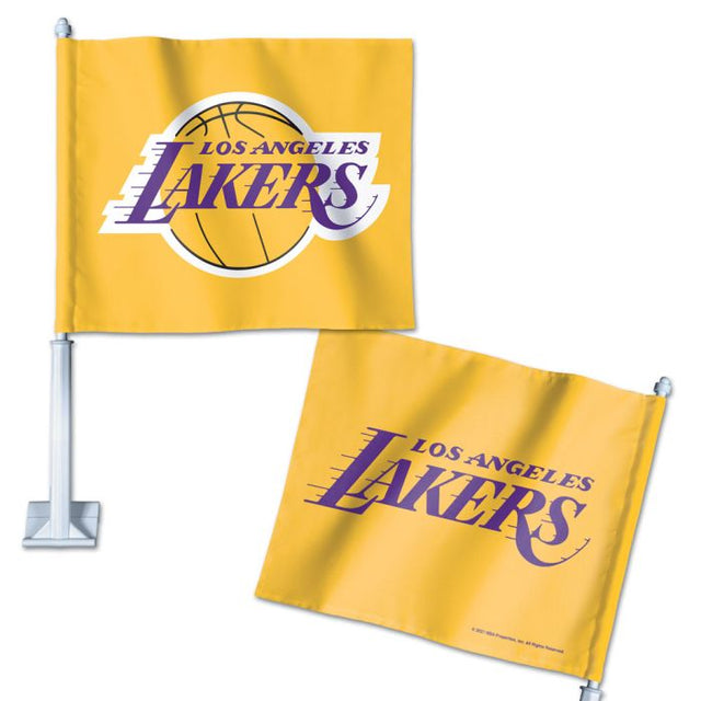 Bandera para auto de Los Angeles Lakers, 11,75" x 14"