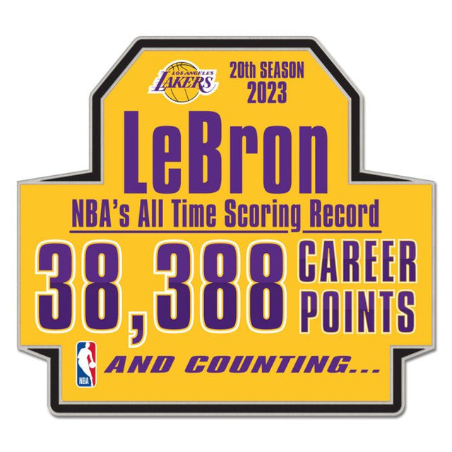 Tarjeta de joyería con pin de colección de Los Angeles Lakers de LeBron James