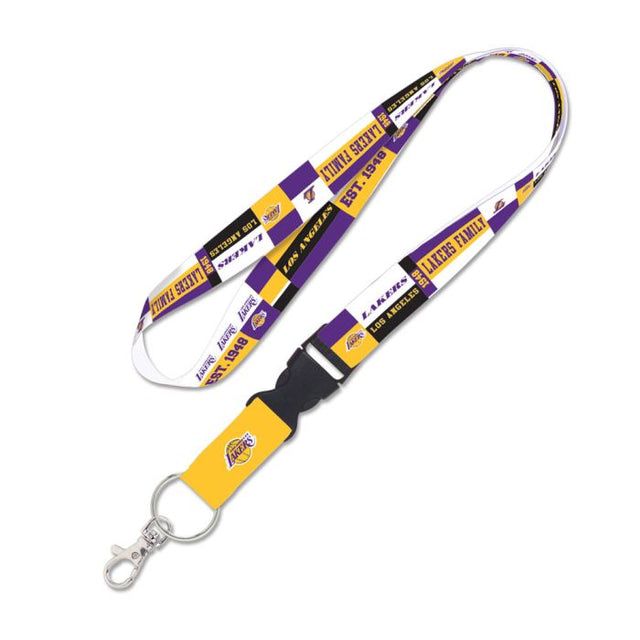 Los Angeles Lakers Color block Lanyard w/detachable buckle 1"