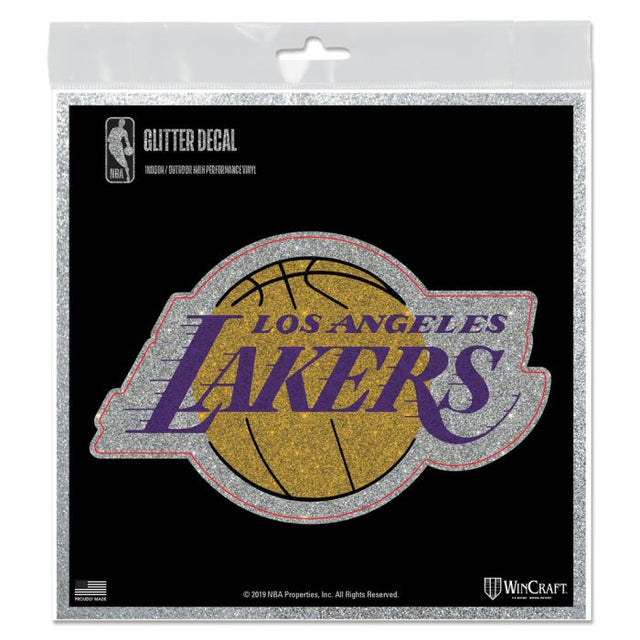 Calcomanía con purpurina de Los Angeles Lakers de 6" x 6"