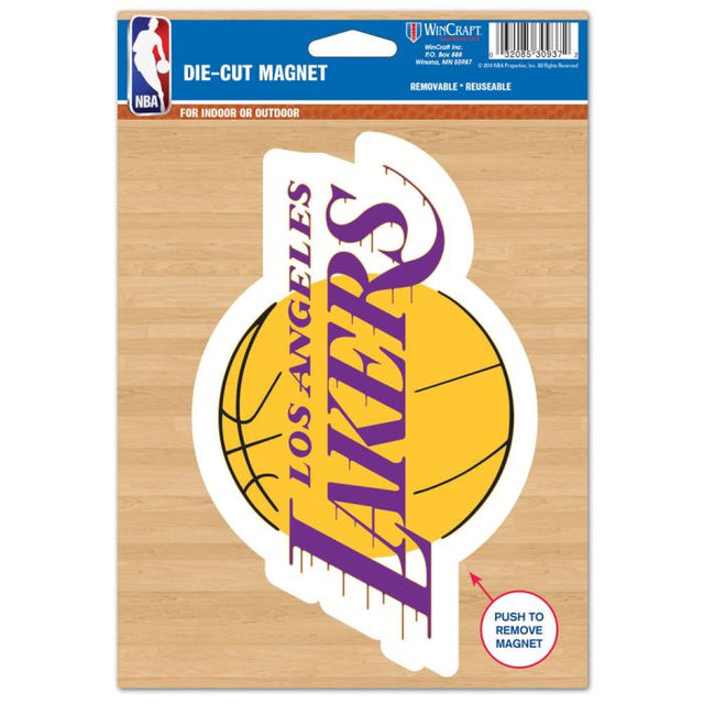 Imán troquelado con el logotipo de Los Angeles Lakers, 6,25" x 9"