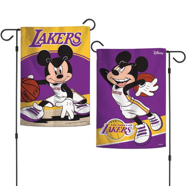 Banderas de jardín de Disney y Los Angeles Lakers, de 2 lados, 12,5" x 18"