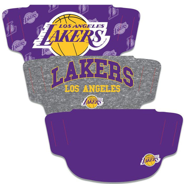 Paquete de 3 mascarillas para fanáticos de Los Ángeles Lakers