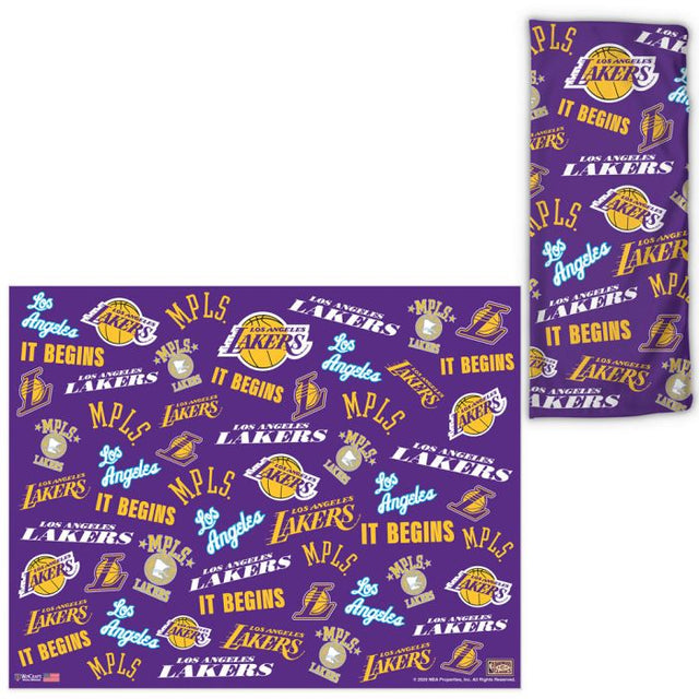 Envolturas para fanáticos con estampado disperso de Los Angeles Lakers/Hardwoods