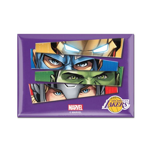 Imán de metal de 2,5" x 3,5" de Marvel (c) 2021 de Los Ángeles Lakers