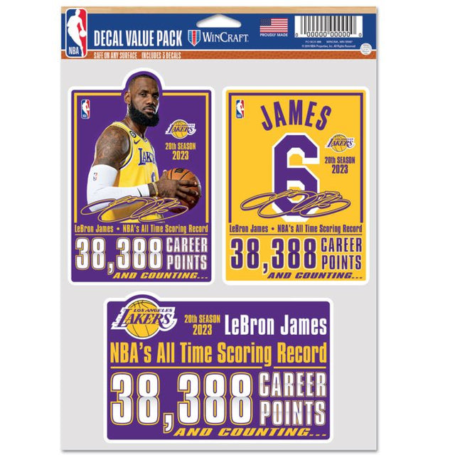 PAQUETE MULTIUSOS PARA 3 FANS DE LOS ÁNGELES LAKER LeBron James