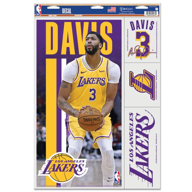 Calcomanía multiusos de Los Angeles Lakers de 11" x 17" de Anthony Davis
