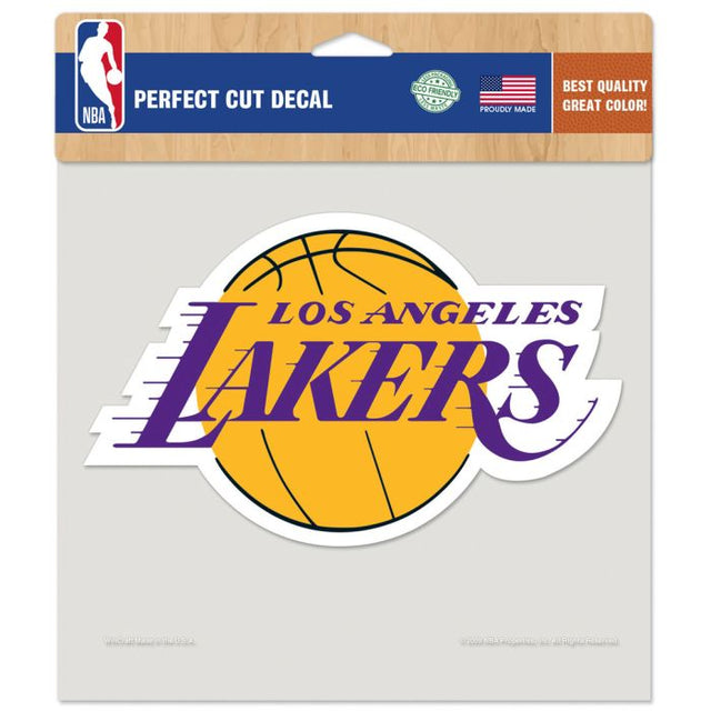 Calcomanía de color de corte perfecto de Los Angeles Lakers de 8" x 8"