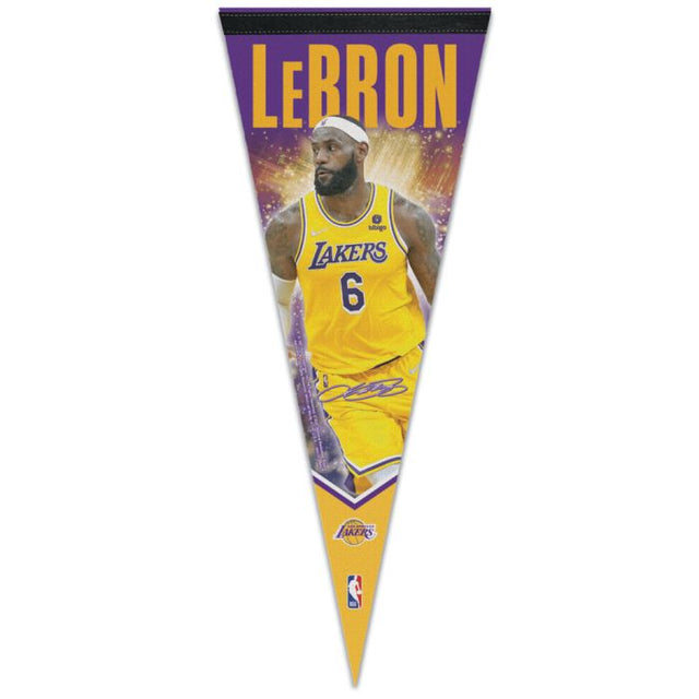Banderín premium de Los Angeles Lakers de 12" x 30" de LeBron James