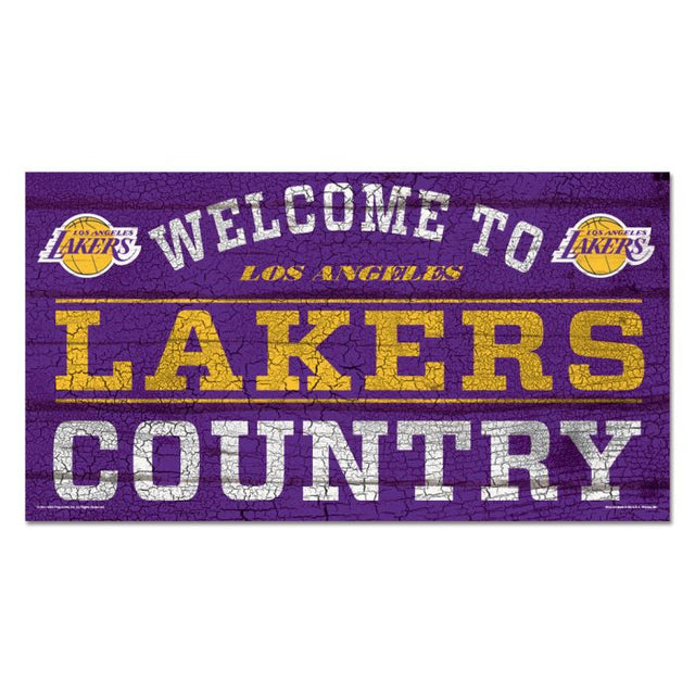 Letrero de madera de Los Angeles Lakers de 13" x 24" y 1/4" de grosor