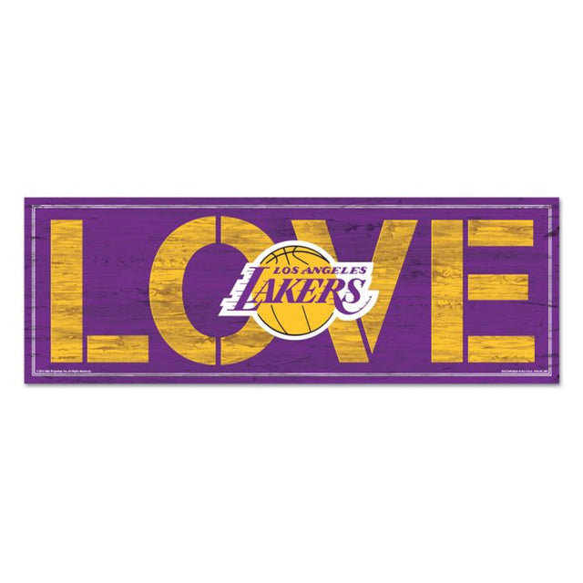 Letrero de madera de Los Angeles Lakers de 8" x 23" y 1/4" de grosor
