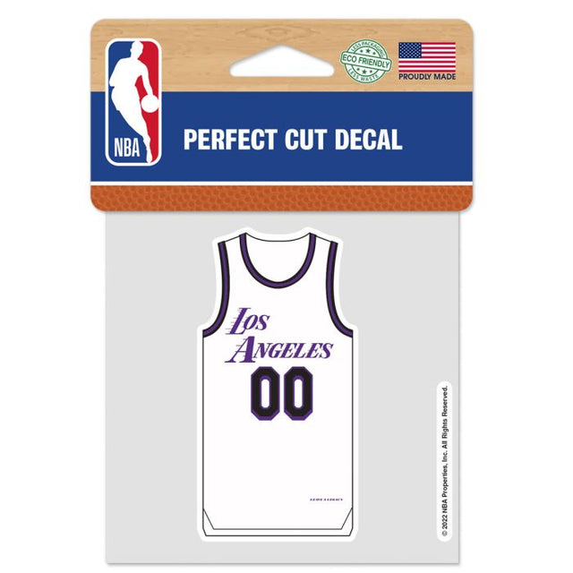 Calcomanía de color de corte perfecto de la ciudad de Los Ángeles Lakers de 4" x 4"