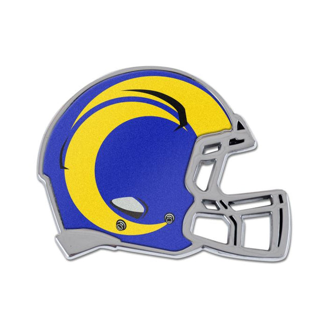 Emblema de metal cromado abovedado de Los Angeles Rams