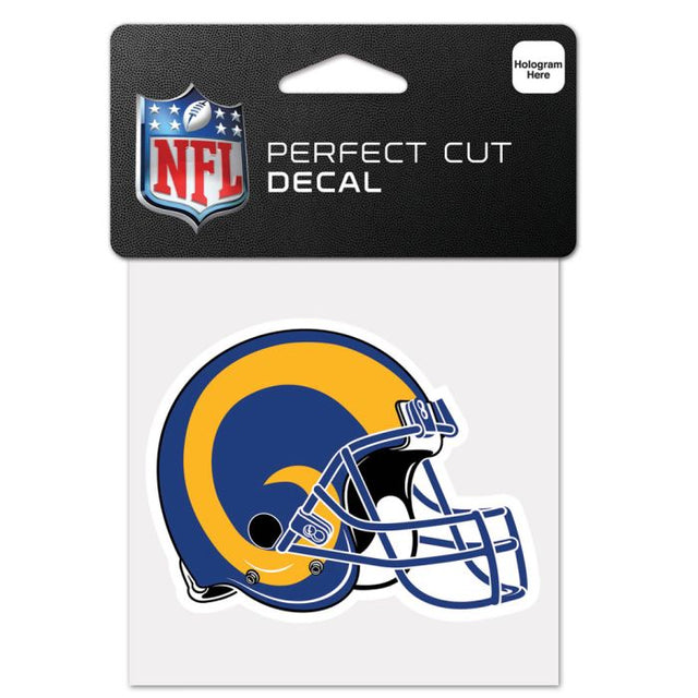 Calcomanía de color de corte perfecto para casco retro con logotipo clásico de Los Angeles Rams, 4" x 4"