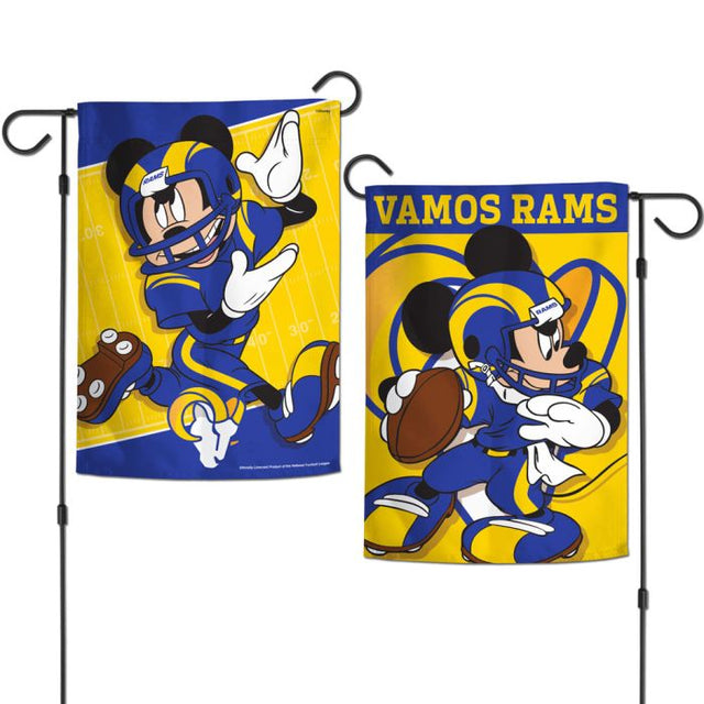 Banderas de jardín de Los Angeles Rams/Disney, de 2 lados, 12,5" x 18"