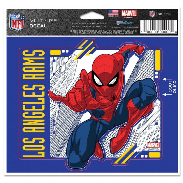 Calcomanía multiusos de Marvel de Los Angeles Rams/Marvel (C) 2021: corte con el logotipo de 5" x 6"