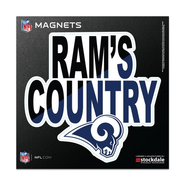 Imanes para exteriores con el lema de Los Angeles Rams, 6" x 6"