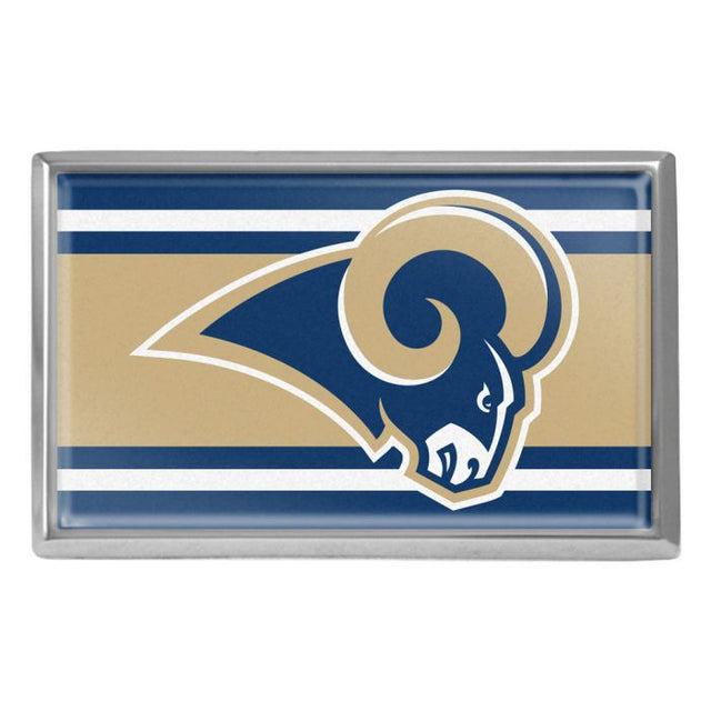 Emblema abovedado de metal cromado STRIPES de Los Angeles Rams