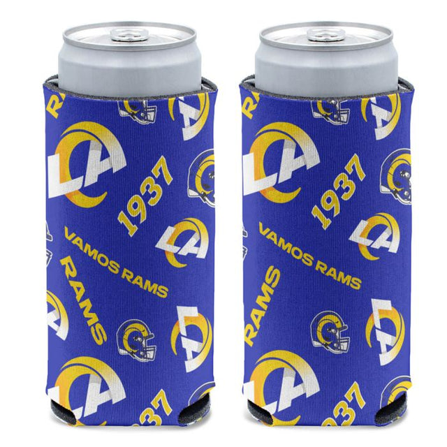 Los Angeles Rams Scatter Print 12 oz Slim Can Cooler