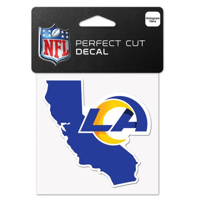 Los Angeles Rams State Shape Perfect Cut Color Decal 4" x 4"
