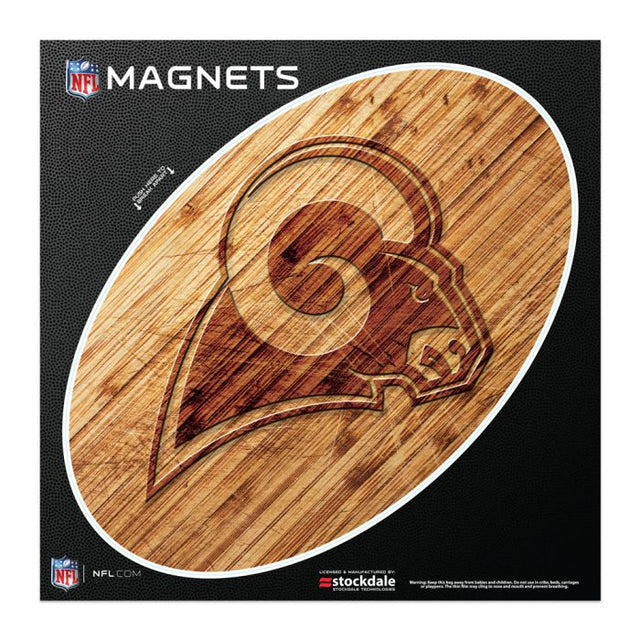 Imanes de madera para exteriores de Los Angeles Rams, 12" x 12"